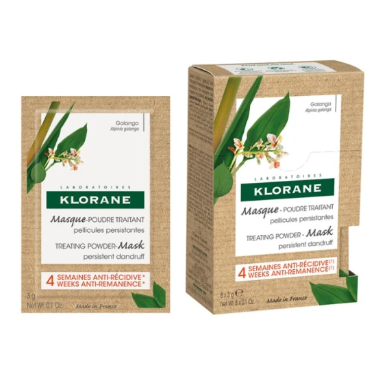 Klorane Masque Poudre Traitant Galanga 8x3G 3 Klorane Masque Poudre Traitant Galanga 8x3G