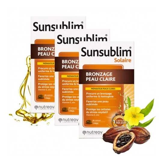 Nutreov Sunsublim Bronzage Peau Claire 3x28 Capsules 3 Nutreov Sunsublim Bronzage Peau Claire 3x28 Capsules