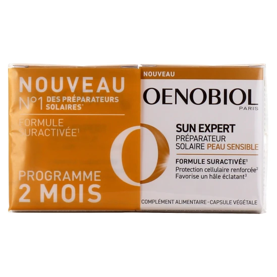 Oenobiol Sun Expert Préparation Solaire Peaux Sensibles 2x30 Capsules 3 Oenobiol Sun Expert Préparation Solaire Peaux Sensibles 2x30 Capsules